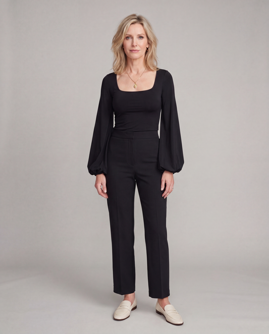 Alexa - Puff Sleeve Square Neck Blouse