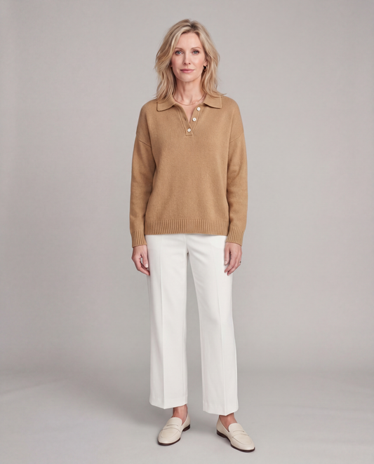Nova | Soft Knit Polo Sweater