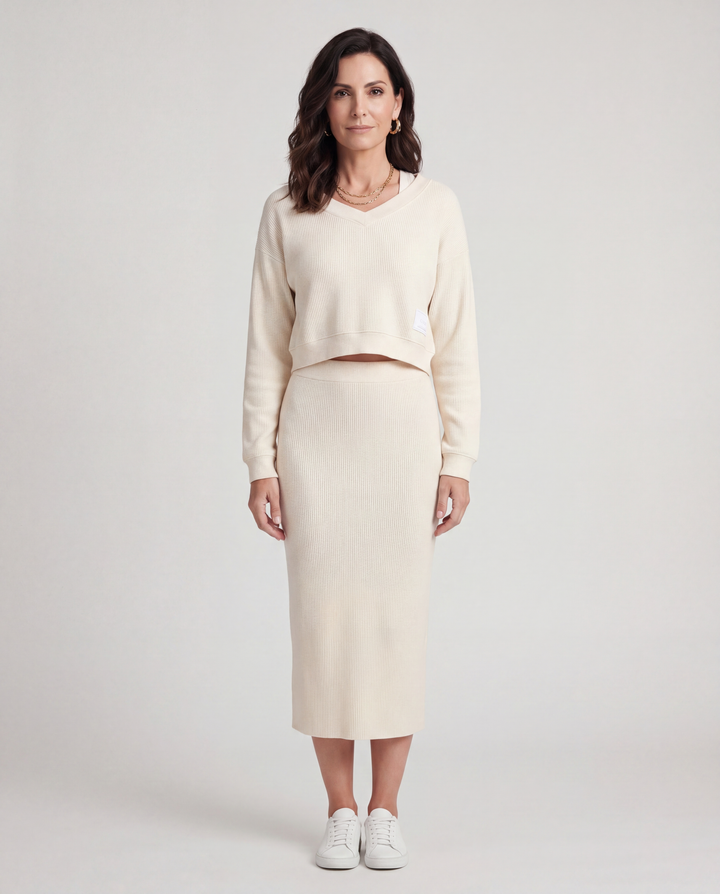 Tara | Two-piece Set with Top and Midi Skirt