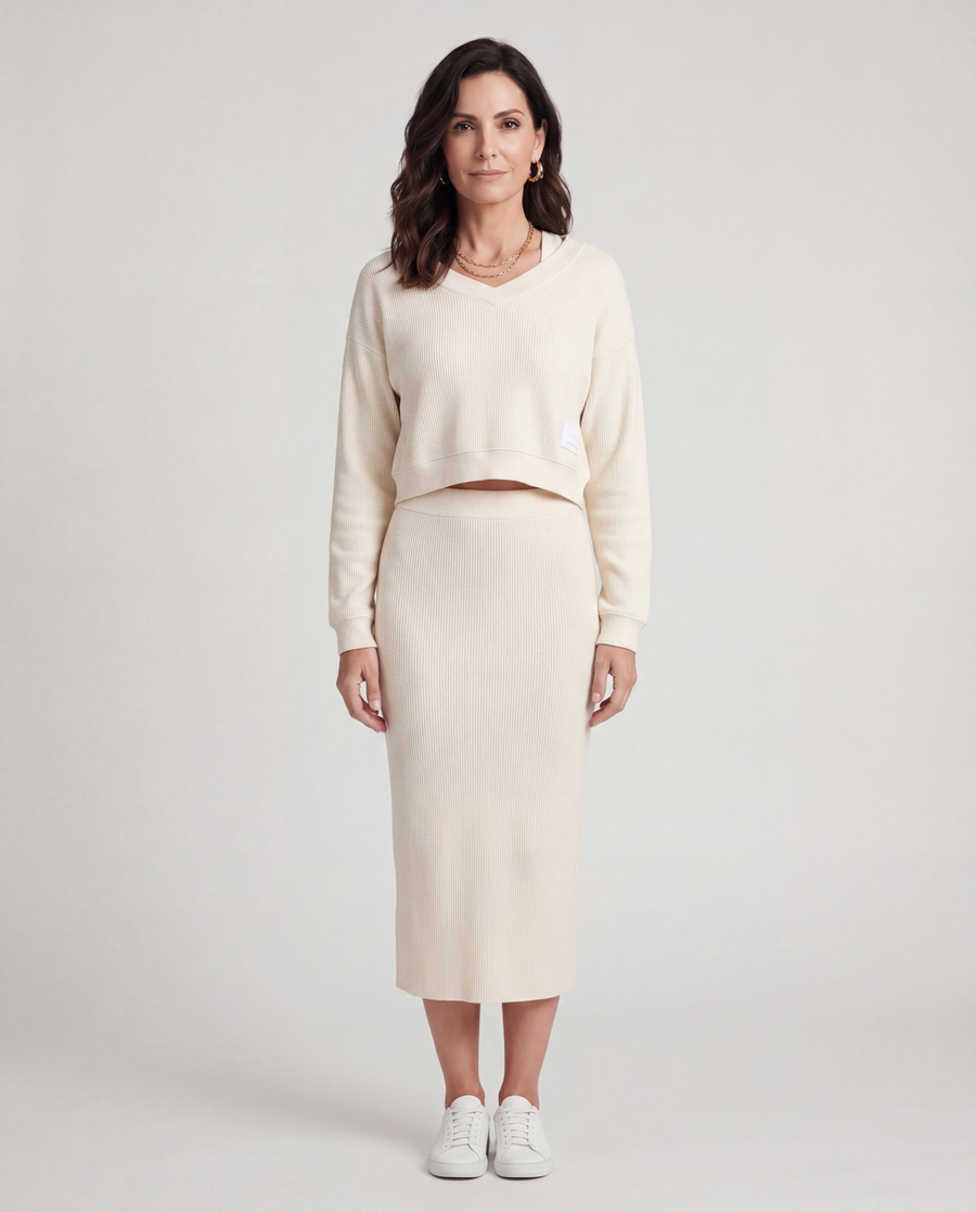 Tara | Two-piece Set with Top and Midi Skirt