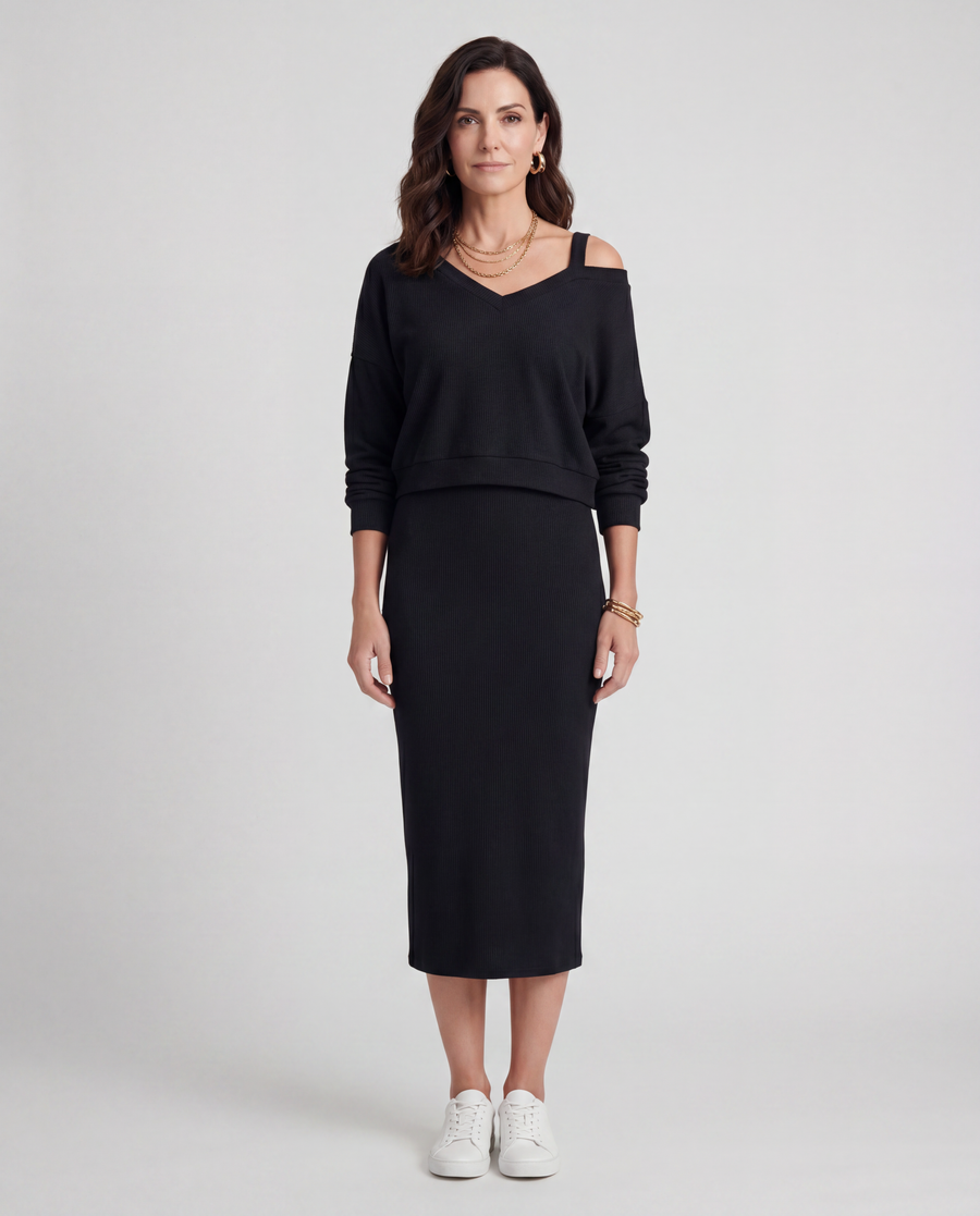 Tara | Two-piece Set with Top and Midi Skirt