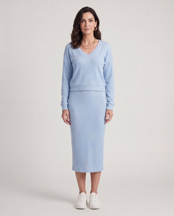 Tara | Two-piece Set with Top and Midi Skirt