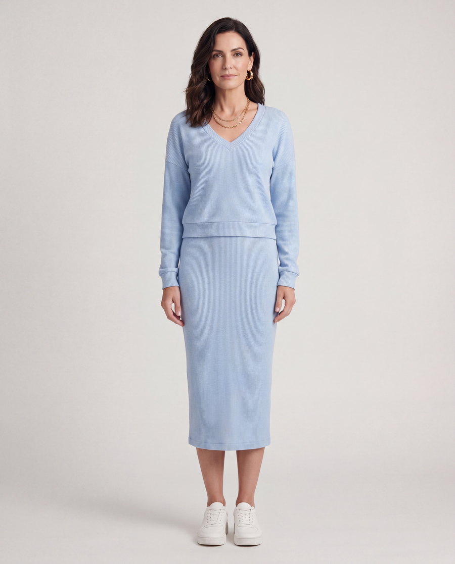 Tara | Two-piece Set with Top and Midi Skirt